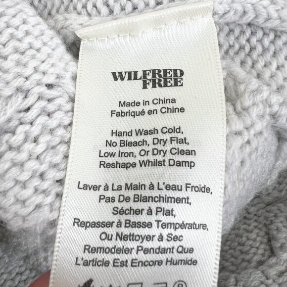 Aritzia Wilfred 100% Wool Cable Knit Oversized Sweater Chunky Cozy Slouchy Italy - Picture 5 of 8